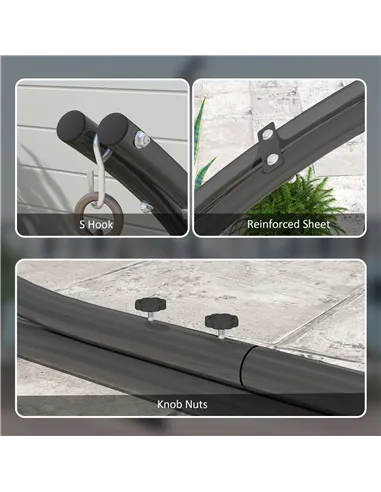 Outsunny Hammock Chair Stand Only, Hanging Chair Stand with Extra Large Base, Heavy Duty Metal Single Hammock Egg Swing Frame fo