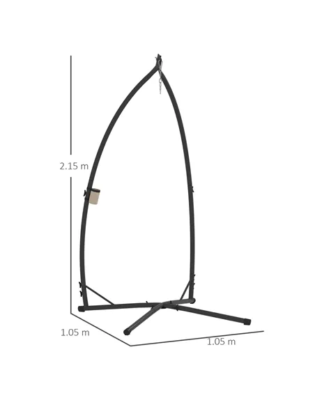 Outsunny Hammock Chair Stand Only, Hanging Chair Stand with X-Shape Base, Heavy Duty Steel Single Hammock Egg Swing Frame for In