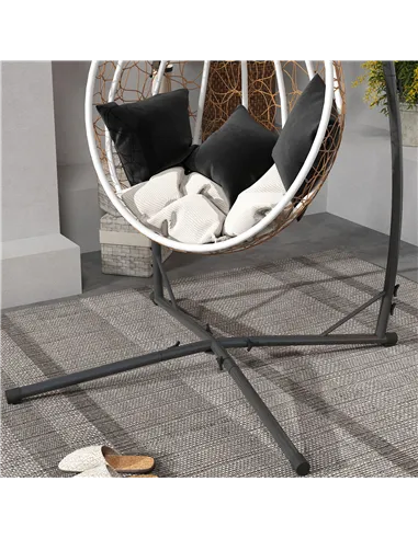 Outsunny Hammock Chair Stand Only, Hanging Chair Stand with X-Shape Base, Heavy Duty Steel Single Hammock Egg Swing Frame for In