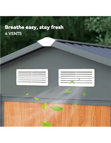 Outsunny 6.5 x 5ft Metal Garden Shed, House Hut Gardening Tool Storage with Ventilations, Sliding Door, Sloped Roof for Garden, 