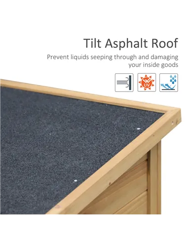 Outsunny Garden Shed Wooden Garden Storage Shed 2 Door Unit Solid Fir Wood Garage Tool Organisation Cabinet, 87L x 46.5W x 96.5H