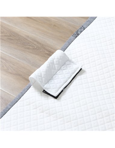 HOMCOM Folding Bed with 10cm Mattress, Portable Foldable Guest Bed with Sturdy Metal Frame on Wheels