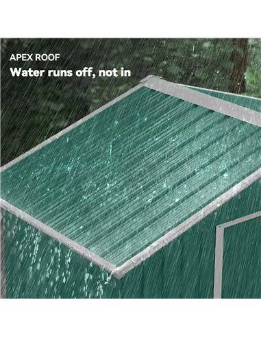 Outsunny 6.5ft x 3.5ft Metal Garden Storage Shed for Outdoor Tool Storage with Double Sliding Doors and 4 Vents, Green