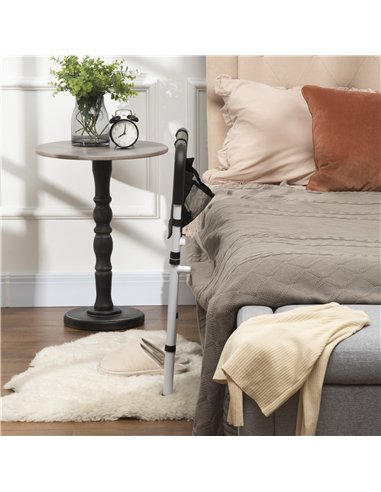 HOMCOM Safety Bed Rail, Height Adjustable Bed Assist Rail with Storage Pocket, Grab Bar for Disabled and Senior, White