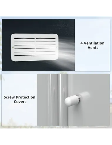 Outsunny 9 x 6ft Metal Bicycle Shed, Outdoor Storage Tool House with Ventilation Slots, Foundation Kit and Lockable Double Doors