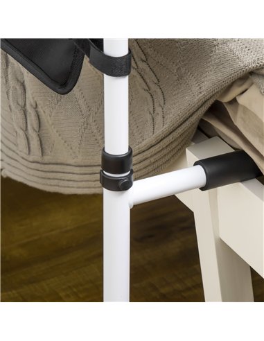 HOMCOM Safety Bed Rail, Height Adjustable Bed Assist Rail with Storage Pocket, Grab Bar for Disabled and Senior, White