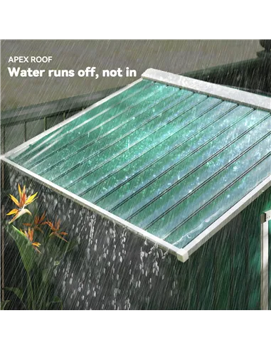 Outsunny 7 x 4ft Metal Garden Shed, Outdoor Storage Tool House with Ventilation Slots, Foundation Kit and Lockable Double Doors,