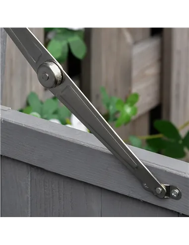 Outsunny Small Shed, Wooden Garden Shed with Openable Hinged Roof and Removable Shelf, Outdoor Tool Storage Cabinet Chest with D