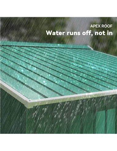 Outsunny 9 x 6ft Metal Garden Shed, Outdoor Storage Tool House with Ventilation Slots, Foundation Kit and Lockable Double Doors,