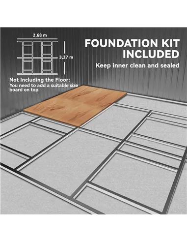 Outsunny 13 x 11ft Metal Garden Shed, Outdoor Storage Tool House with Ventilation Slots, Foundation Kit and Lockable Double Door