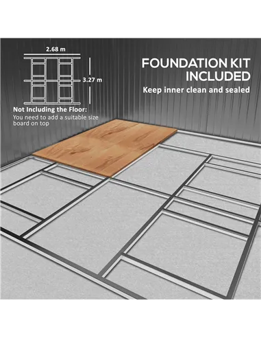Outsunny 12.5 x 11.1ft Steel Sliding Door Storage Shed - Green