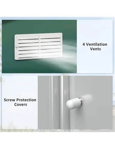 Outsunny 12.5 x 11.1ft Steel Sliding Door Storage Shed - Green