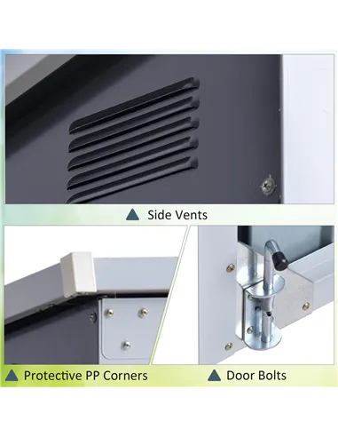 Outsunny 3.2 x 5.1ft Corrugated Steel Two-Bin Storage Shelter - Black