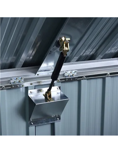 Outsunny 3.2 x 5.1ft Corrugated Steel Two-Bin Storage Shelter - Black