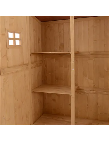 Outsunny Wooden Garden Shed with Two Windows, Tool Storage Cabinet, Outdoor Double Door Organizer 127.5L x 50W x 164H cm, Natura