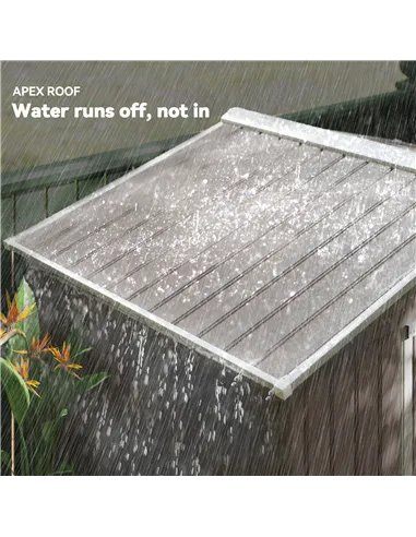 Outsunny 7ft x 4ft Lockable Garden Metal Storage Shed Storage Roofed Tool Metal Shed w/ Air Vents Steel Grey