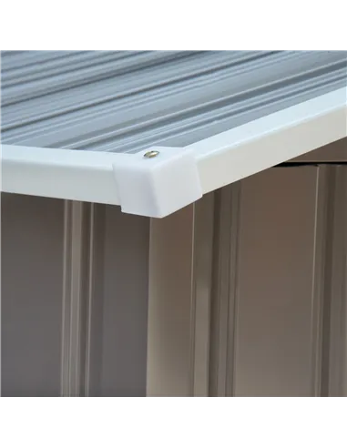 Outsunny 7ft x 4ft Lockable Garden Metal Storage Shed Storage Roofed Tool Metal Shed w/ Air Vents Steel Grey