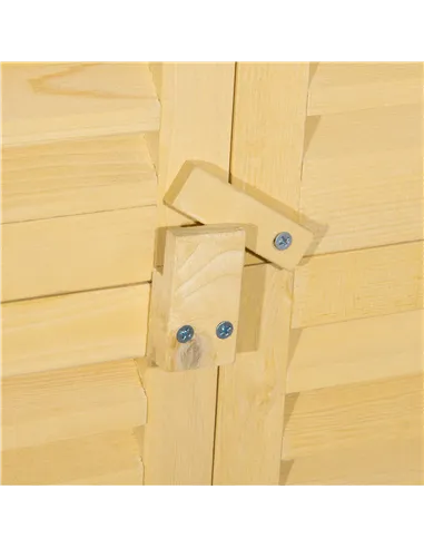 Outsunny 87 x 47 x 160cm Wooden Garden Shed, Sheds & Outdoor Storage with Asphalt Roof and 2 Lockable Doors, Natural