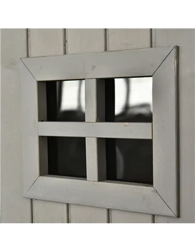 Outsunny Wooden Garden Shed with Two Windows, Tool Storage Cabinet, Outdoor Double Door Organizer 127.5L x 50W x 164H cm, Grey