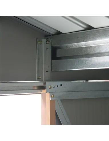 Outsunny 7 x 4ft Lockable Metal Garden Tool Storage Shed, Outdoor Storage Shed with Foundation and vents, Light Brown