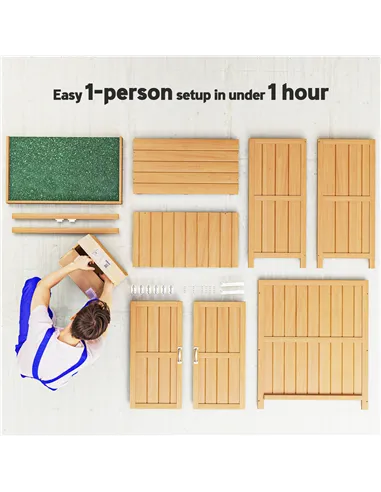 Outsunny Small Shed, Wooden Garden Shed with Openable Hinged Roof and Removable Shelf, Outdoor Tool Storage Cabinet Chest with D