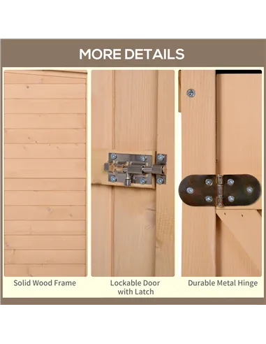 Outsunny Wooden Small Shed, Garden Storage Shed with Shelves and Bolt Latch, 75L x 56W x115H cm, Natural