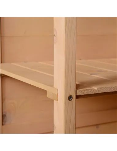 Outsunny Wooden Small Shed, Garden Storage Shed with Shelves and Bolt Latch, 75L x 56W x115H cm, Natural