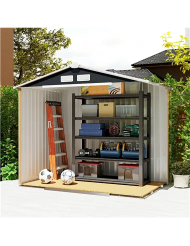 Outsunny 7 x 4ft Weatherproof Shed, Outdoor Bike Storage Shed with Ventilation Slots, Foundation Kit and Lockable Double Doors, 