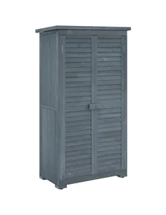 Outsunny 39.5 x 79cm Fir Wood Garden Shed - Grey