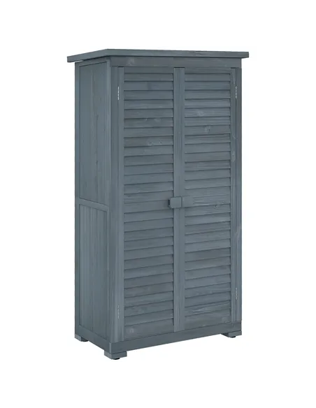 Outsunny 39.5 x 79cm Fir Wood Garden Shed - Grey