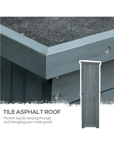 Outsunny 39.5 x 79cm Fir Wood Garden Shed - Grey