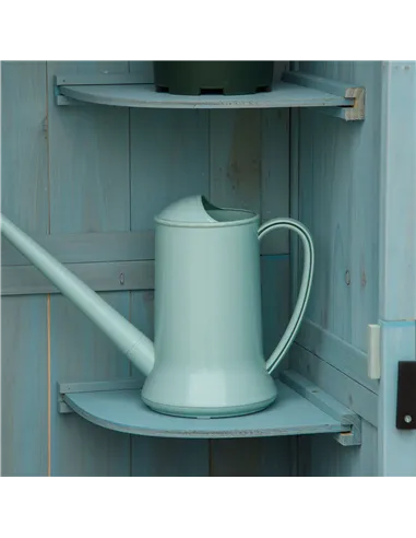 Outsunny Garden Shed Vertical Utility 3 Shelves Shed Wood Outdoor Garden Tool Storage Unit Storage Cabinet, 77 x 54.2 x 179cm - 