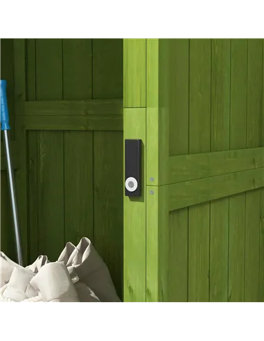 Outsunny Small Shed, Tall Slim Wooden Garden Shed with 3 Removable Shelves and Roof Hatch, Compact Outdoor Tool Storage Cabinet 