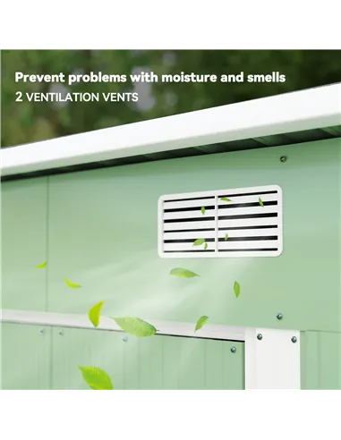 Outsunny 7 x 4ft Outdoor Garden Metal Storage Shed, Tool Storage Box for Backyard, Patio and Lawn, Light Green