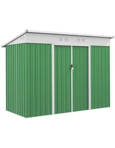 Outsunny 7.6 x 4.3ft Garden Storage Shed with Lockable Sliding Doors and Ventilation, Metal Garden Tool Storage House, Green