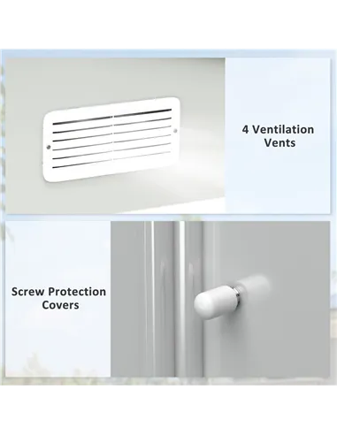 Outsunny Metal Bike Shed, Mobility Scooter Shed House with Foundation Kit, Ventilation, Doors, 9 x 6FT, Silver