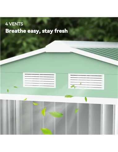 Outsunny 7 x 4ft Metal Garden Shed, Outdoor Storage Tool House with Ventilation Slots, Foundation Kit and Lockable Double Doors,