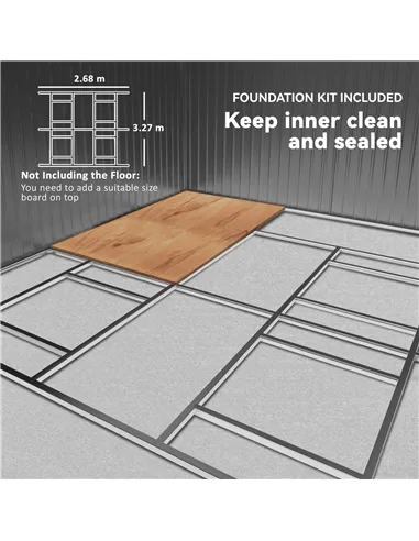 Outsunny 13 x 11ft Large Garden Shed, Mental Garden Storage Shed with Foundation Kit Ventilation & Doors, Light Grey