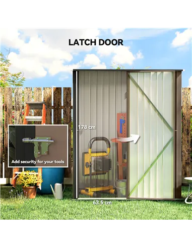 Outsunny 5.3 x 3.1ft Corrugated Steel Garden Shed - Brown