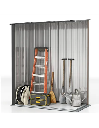 Outsunny 5.3 x 3.1ft Corrugated Steel Garden Shed - Brown