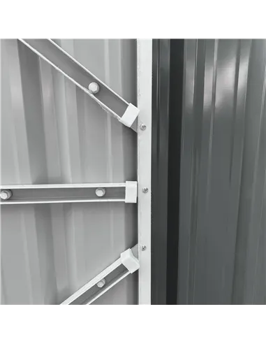 Outsunny 14 x 8ft Outdoor Garden Metal Storage Shed with Lockable Door, Tool Storage Box for Garden, Patio and Lawn, Grey