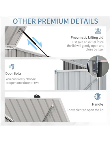 Outsunny 5ft x 3ft Garden 2-Bin Steel Storage Shed, Double Rubbish Storage Shed, Hide Dustbin w/ Locking Doors and Openable Lid