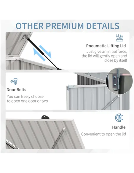 Outsunny 5ft x 3ft Garden 2-Bin Steel Storage Shed, Double Rubbish Storage Shed, Hide Dustbin w/ Locking Doors and Openable Lid