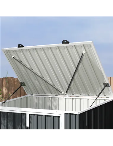 Outsunny 5ft x 3ft Garden 2-Bin Steel Storage Shed, Double Rubbish Storage Shed, Hide Dustbin w/ Locking Doors and Openable Lid