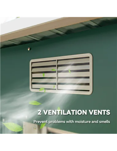 Outsunny 7 x 4ft Outdoor Storage Shed with Foundation Kit, Lean to Metal Garden Shed for Log, Rubbish Bin, Tool, Lawnmower, Bike