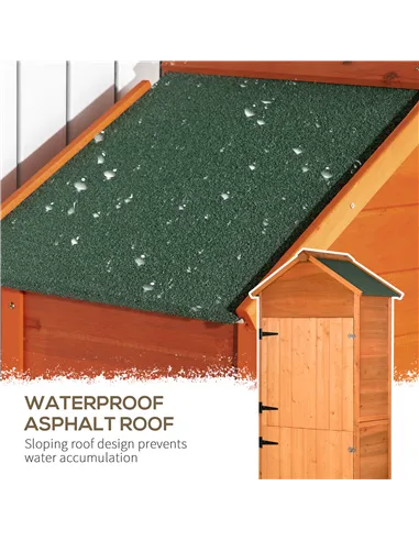 Outsunny Wooden Outdoor Storage Shed, Compact Utility Outdoor Tool Shed with Lockable Double Doors and Shelves, Orange