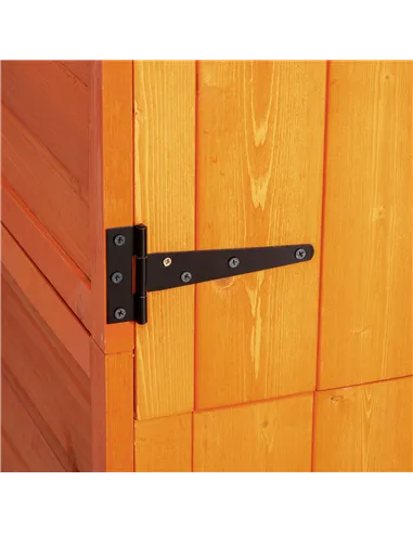 Outsunny Wooden Outdoor Storage Shed, Compact Utility Outdoor Tool Shed with Lockable Double Doors and Shelves, Orange