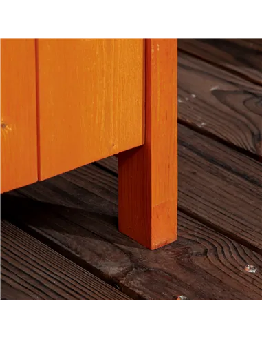 Outsunny Wooden Outdoor Storage Shed, Compact Utility Outdoor Tool Shed with Lockable Double Doors and Shelves, Orange