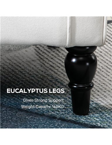 HOMCOM Wingback Accent Chair, Retro Upholstered Button Tufted Occasional Chair for Living Room and Bedroom, Cream White