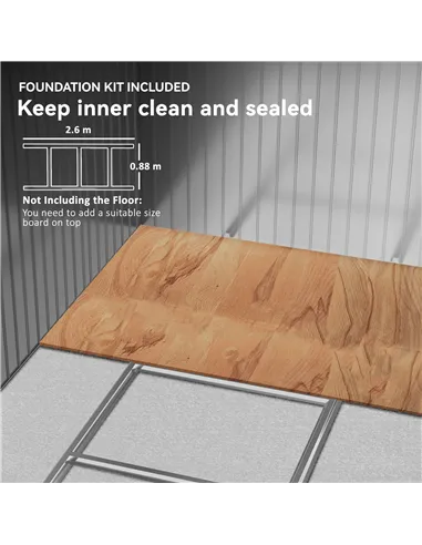 Outsunny 9 x 6ft Metal Garden Shed, Outdoor Storage Tool House with Ventilation Slots, Foundation Kit and Lockable Double Doors,